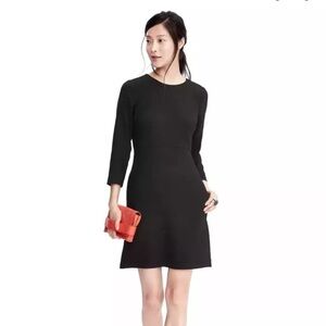 Banana Republic Fit and Flare Little Black Dress. Size 6. Black. 3/4 Sleeve